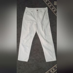American Eagle Outfitters Women's White Straight Leg Jeans